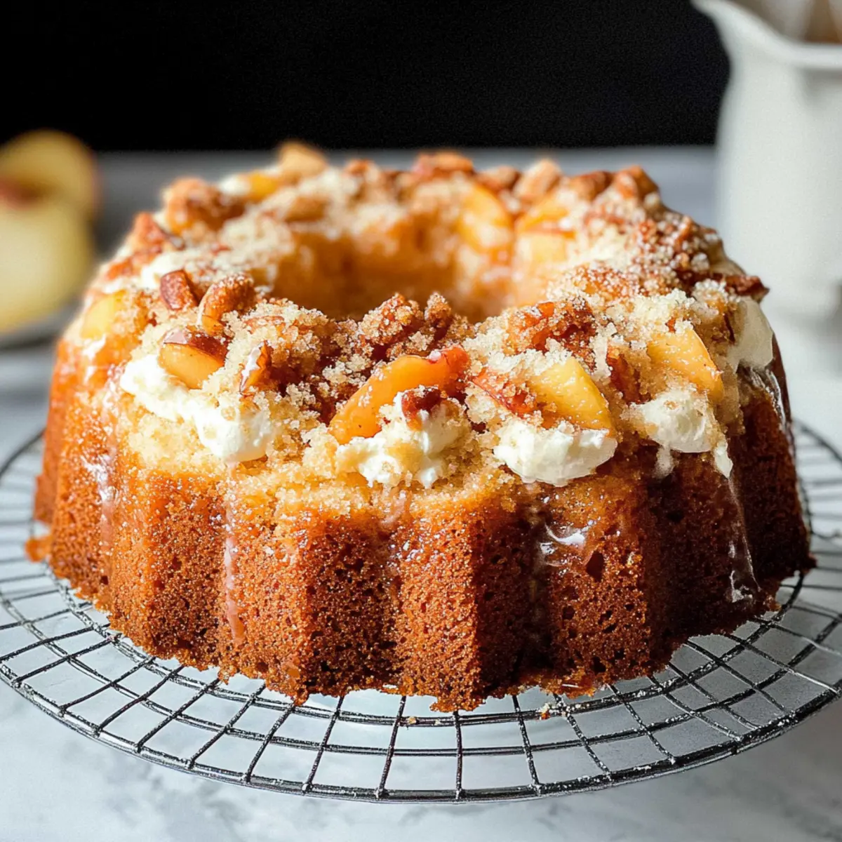 Southern Peach Cobbler Pound Cake with Cream Cheese