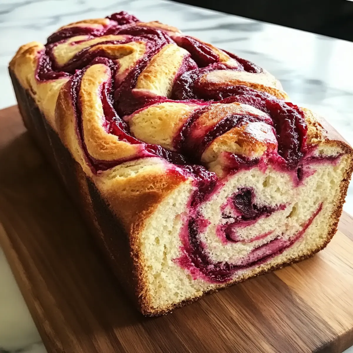 Raspberry Swirl Brioche Loaf