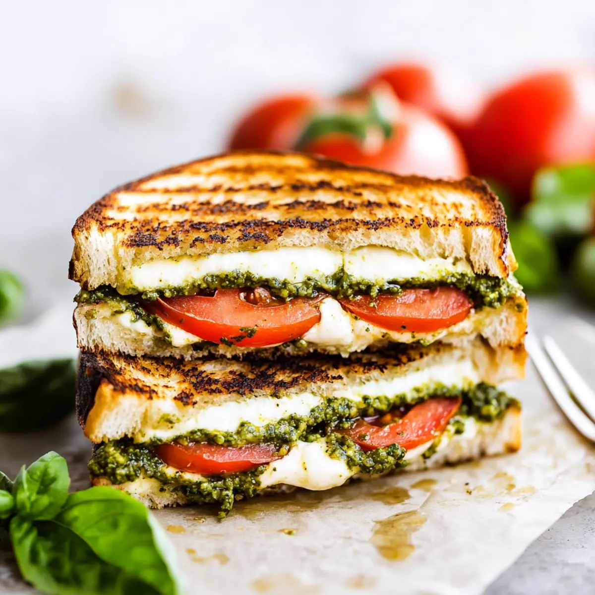 Pesto Caprese Grilled Cheese