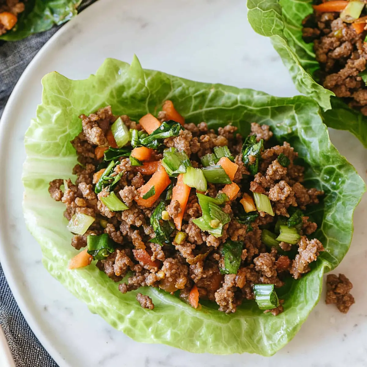 Asian-Style Ground Beef Lettuce Wrap