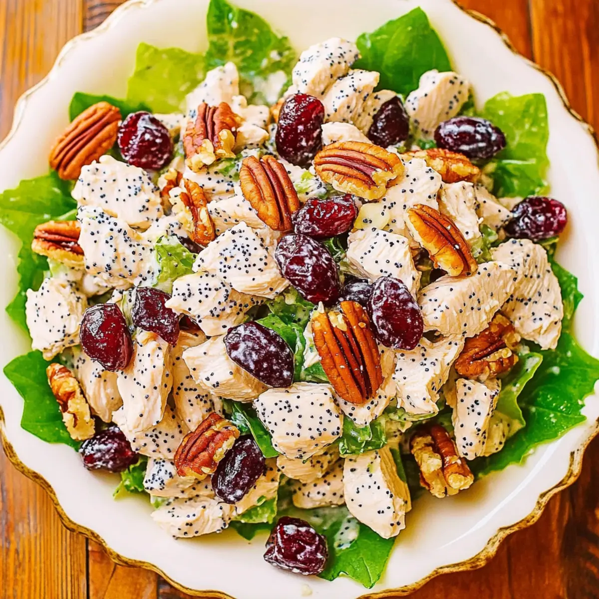 Cranberry Pecan Chicken Salad with Poppy Seed Dressing