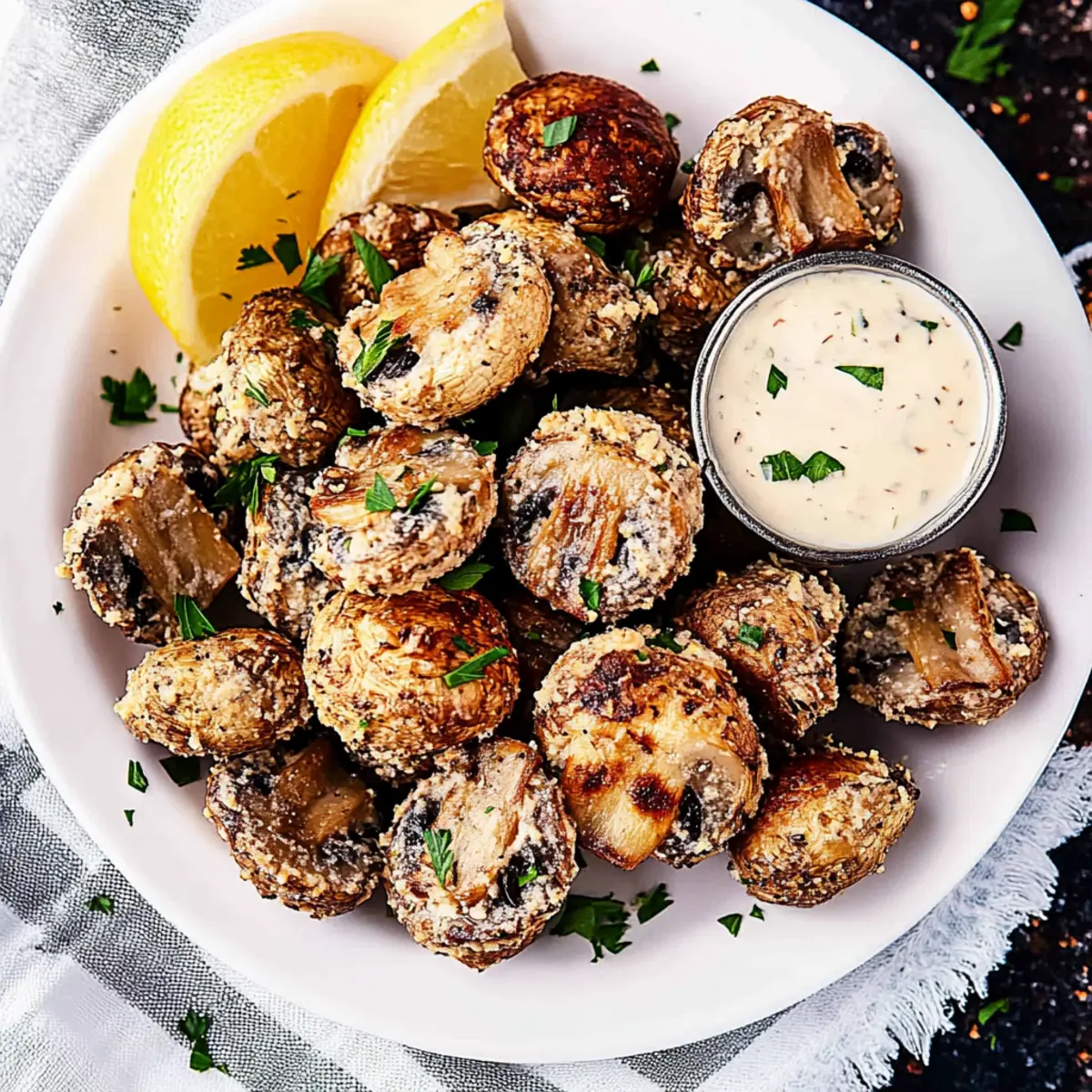 Air Fryer Ranch Mushrooms