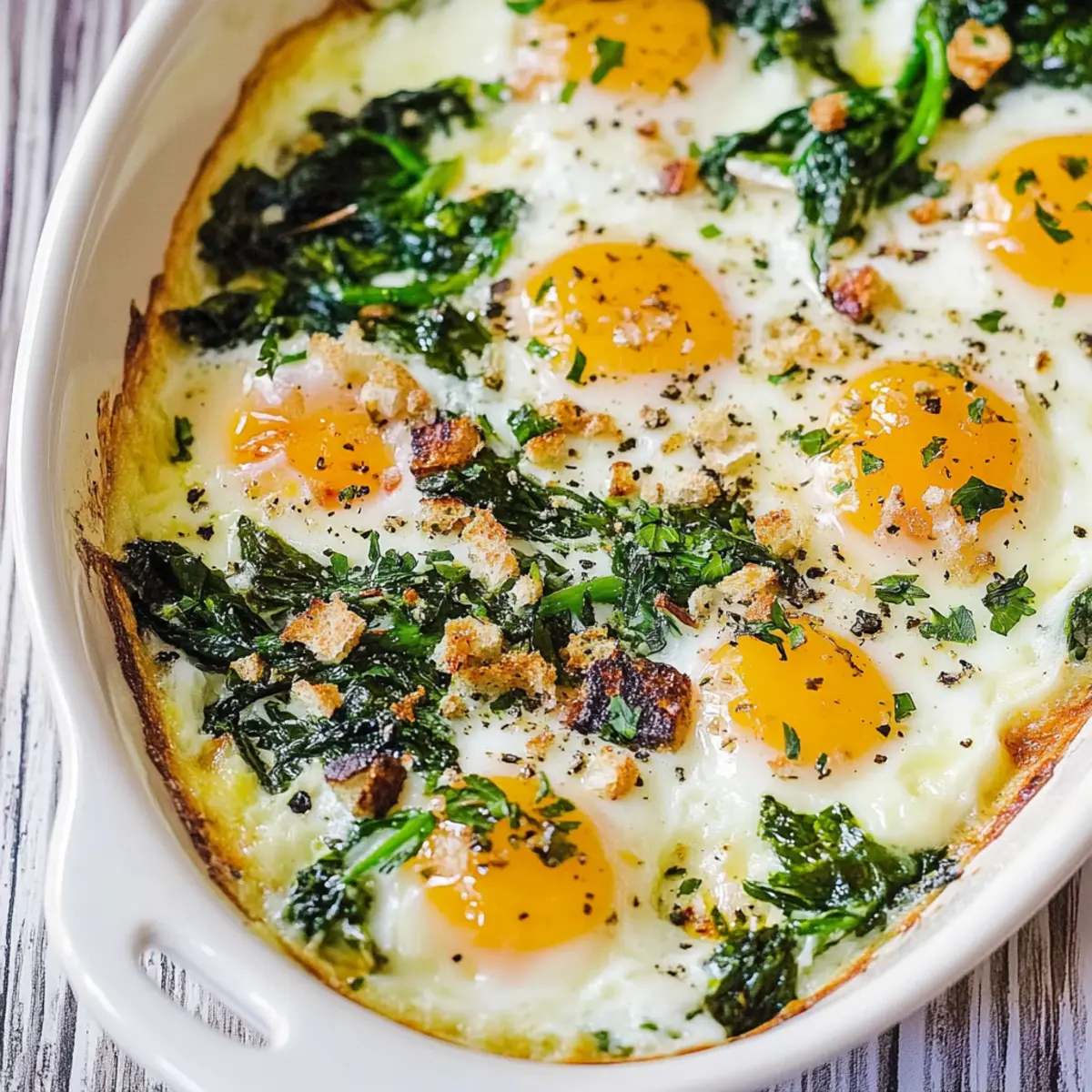 Savory Baked Eggs Florentine