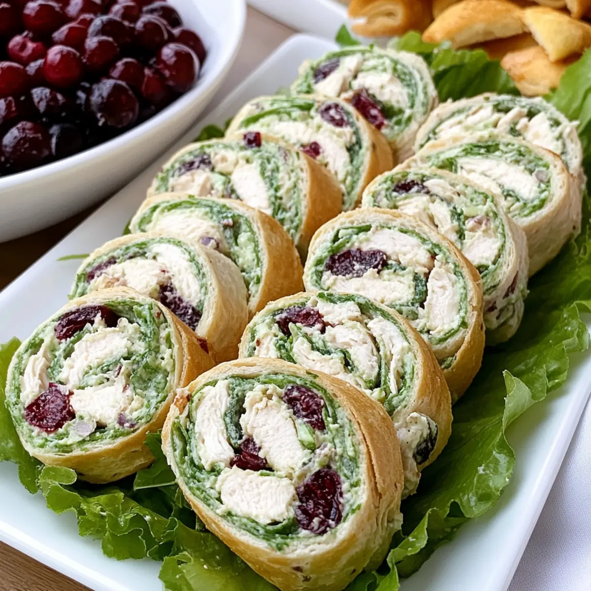 Chicken Cranberry Salad Pinwheel Sandwiches