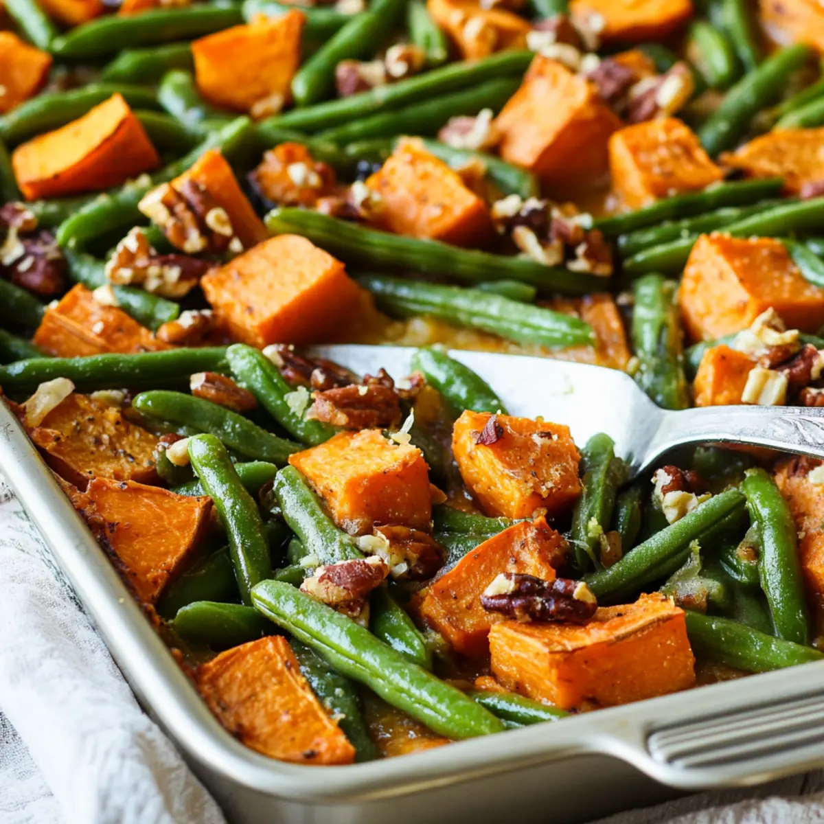 Sweet Potato & Green Bean Tray Bake