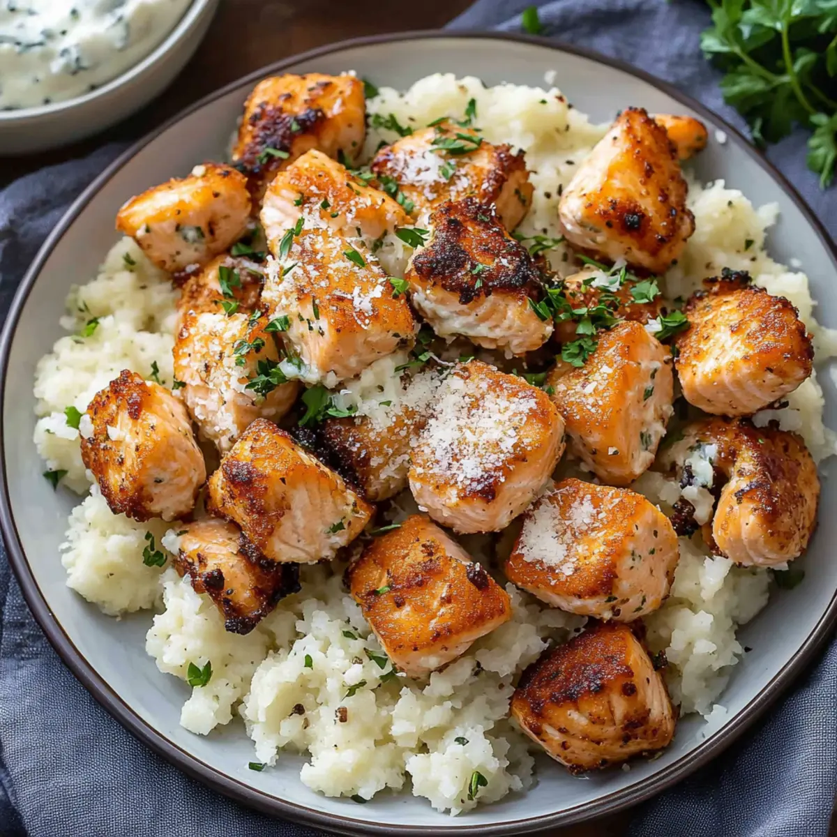 Crispy Parmesan Salmon Bites