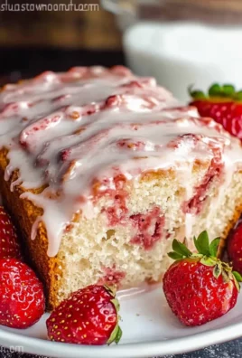 Strawberry Bread with Sweet Glaze