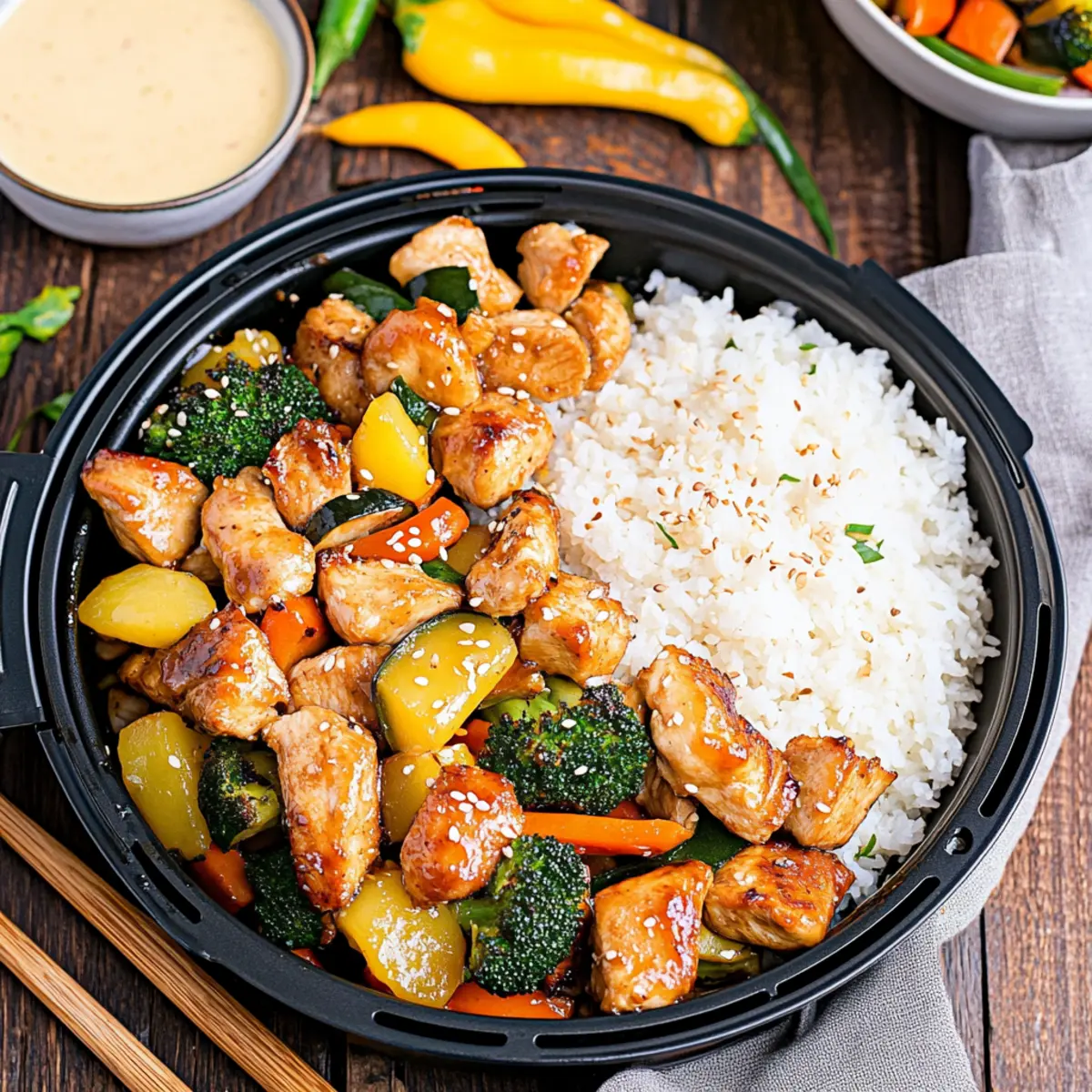 Air Fryer Hibachi Chicken & Vegetables