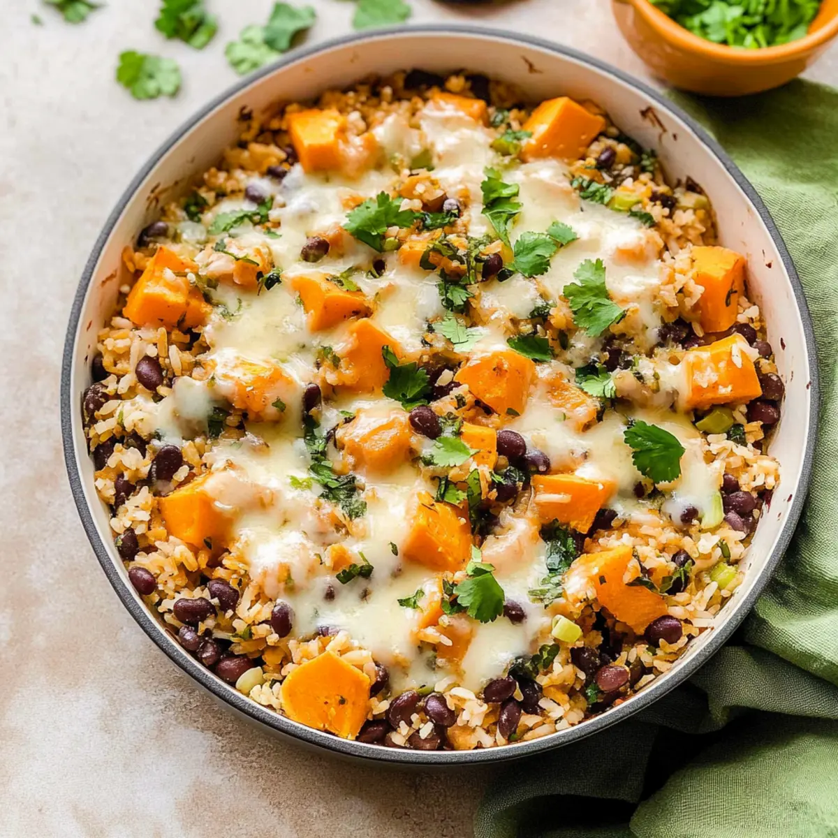 Rice and Bean Casserole with Sweet Potatoes