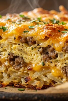 Cracked Black Pepper Hashbrown Sausage Breakfast Casserole