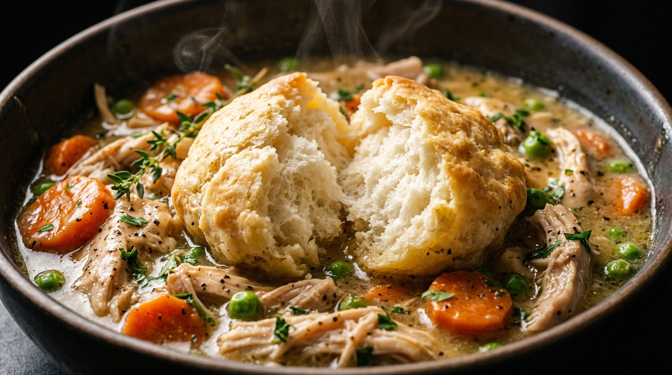 Easy Crockpot Chicken and Dumplings with Canned Biscuits