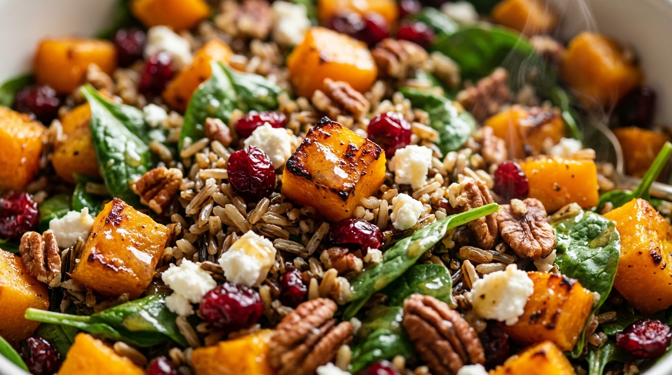 Roasted Butternut Squash & Wild Rice Autumn Salad