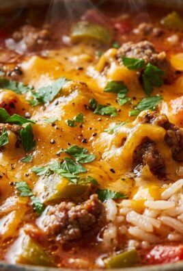 Slow-Cooker Stuffed Bell Pepper Soup with Ground Beef and Rice